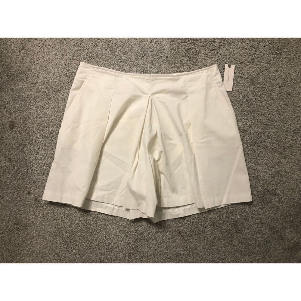 Brand New Anthropologie Maeve White Pleated Front Tennis Mini Skort Size 10 - Picture 10 of 13